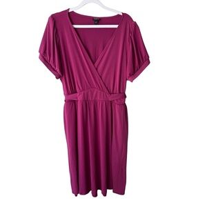 Torrid Pink Smocked Wrap Midi Dress for Wedding Guest Women’s 2 2X Plus